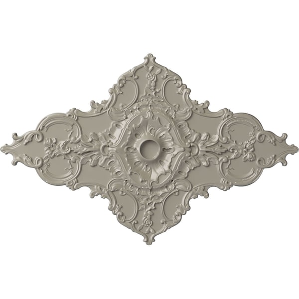 Ekena Millwork Melchor Diamond Ceiling Medallion (Canopies up to 4"), 67 1/4"W x 43 3/8"H x 4"ID x 2"P, Pearl White CM70X43MLPWS - main